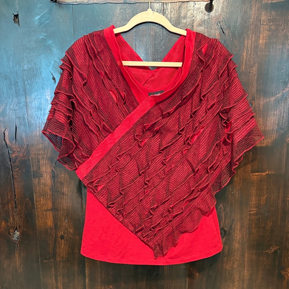 My Michelle Vibrant Red Ruffled Blouse